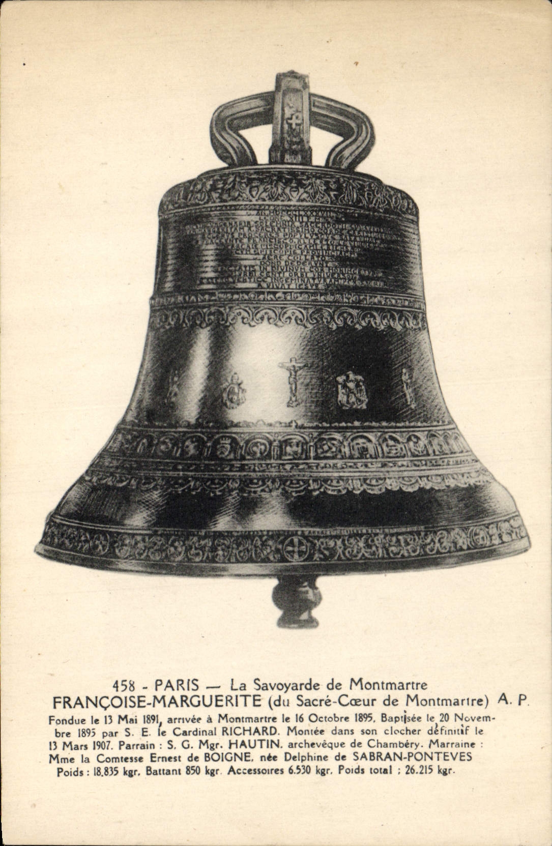 CPA Cloche La savoyarde de Montmartre Francoise Marguerite du Sacre Coeur de Montmartre 