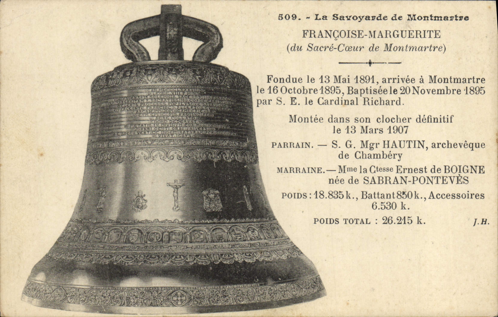 CPA Cloche La savoyarde de Montmartre Francoise Marguerite du Sacre Coeur de Montmartre