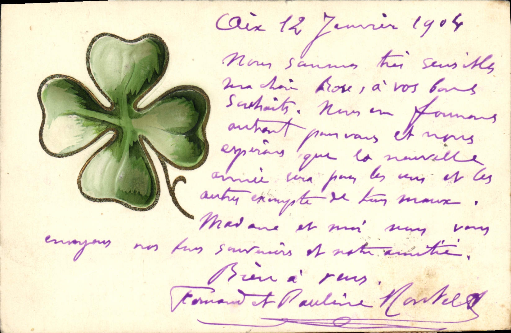 CPA Fantaisie Fleurs Trefle 