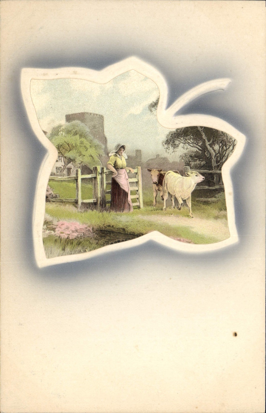 CPA Fantaisie Fleurs Femme 