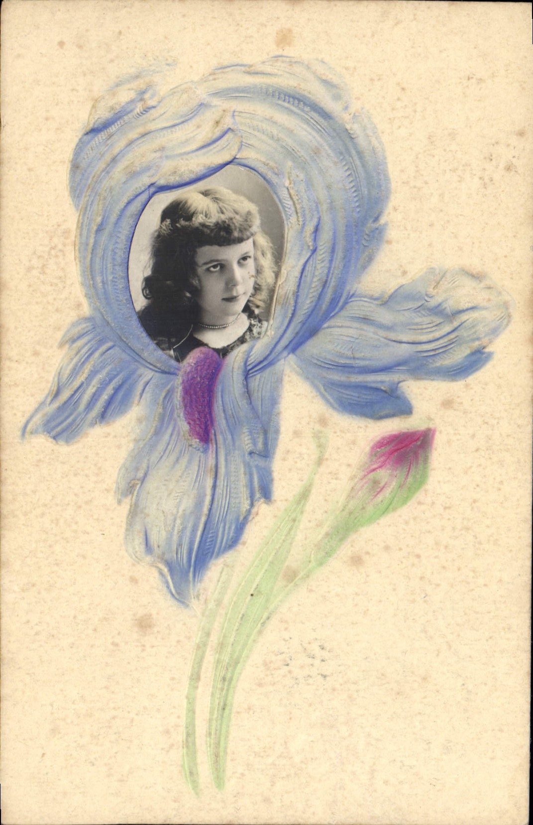 CPA Fantaisie Fleurs Enfant 