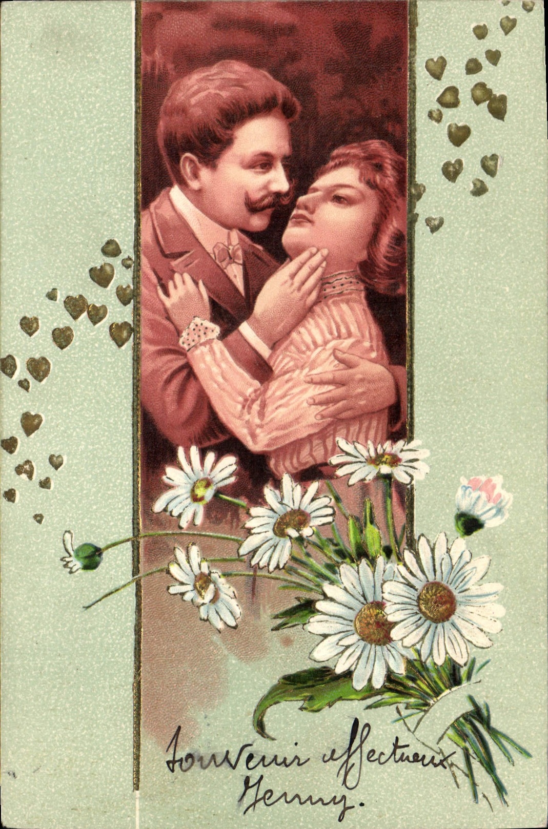 CPA Fantaisie Fleurs Femme 