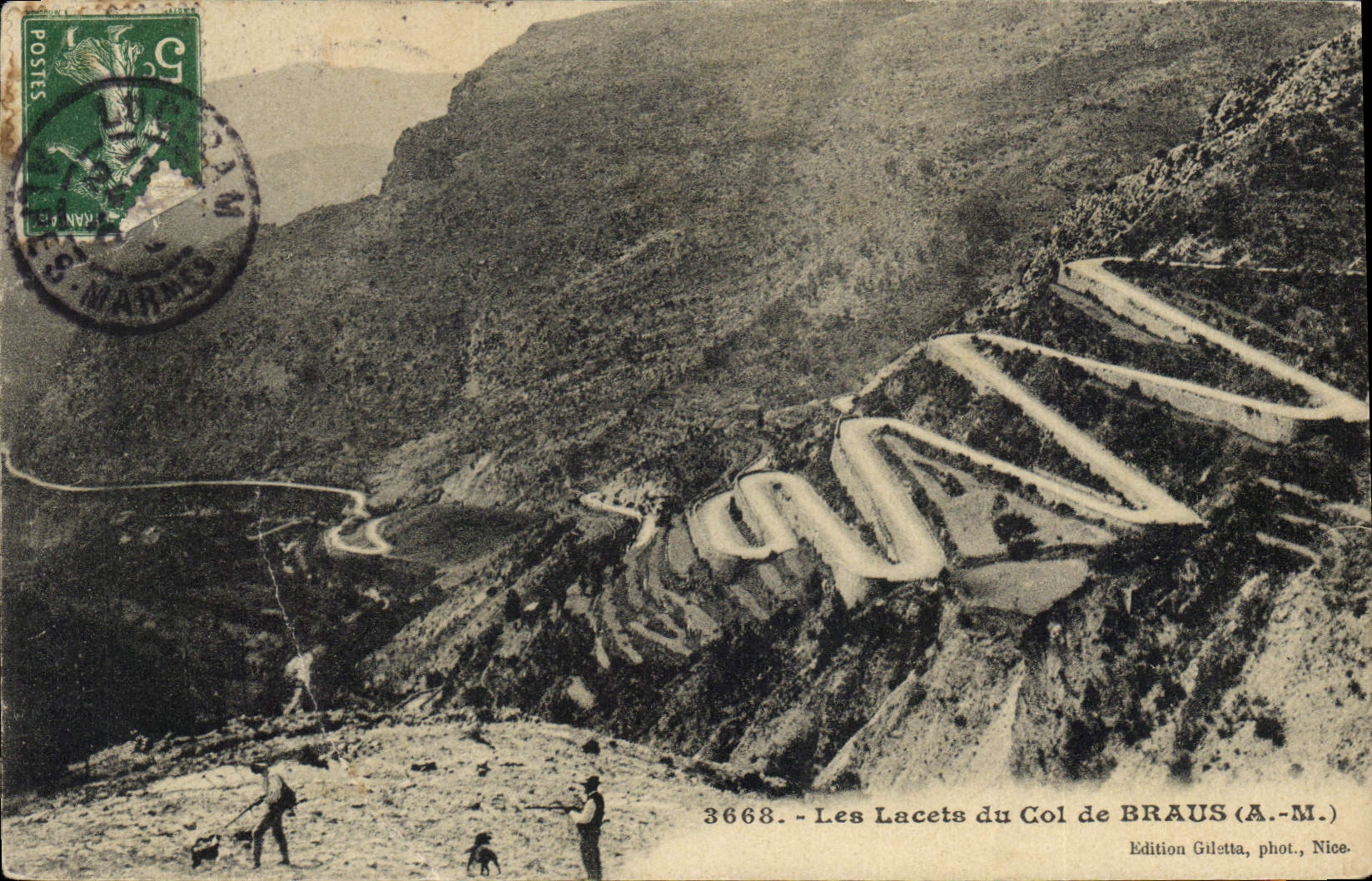 CPA Chasse Les lacets du col de Braus Chasseurs