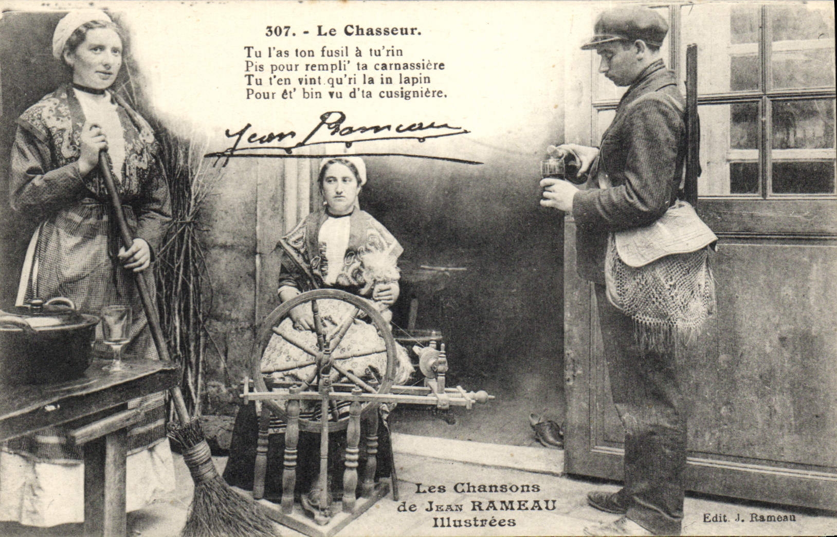 CPA Chasse Le Chasseur Les chansons de Jean Rameau illustrees