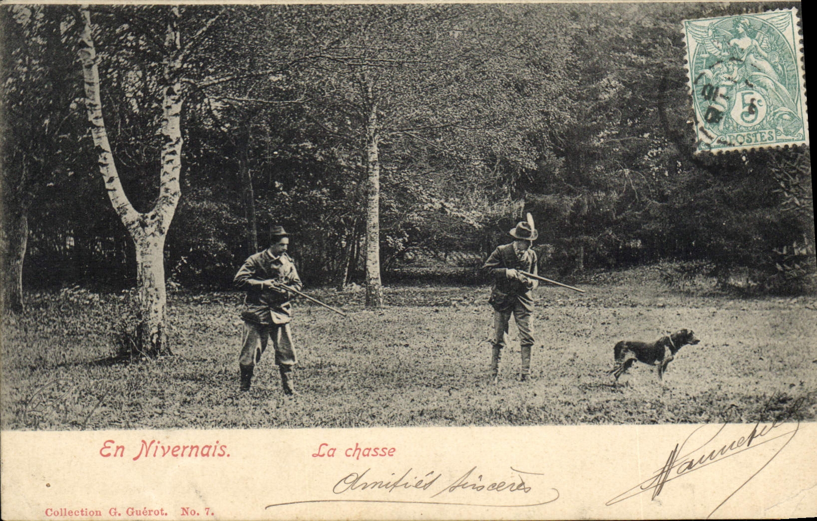 CPA Chasse En Nivernais Chien Chasseurs