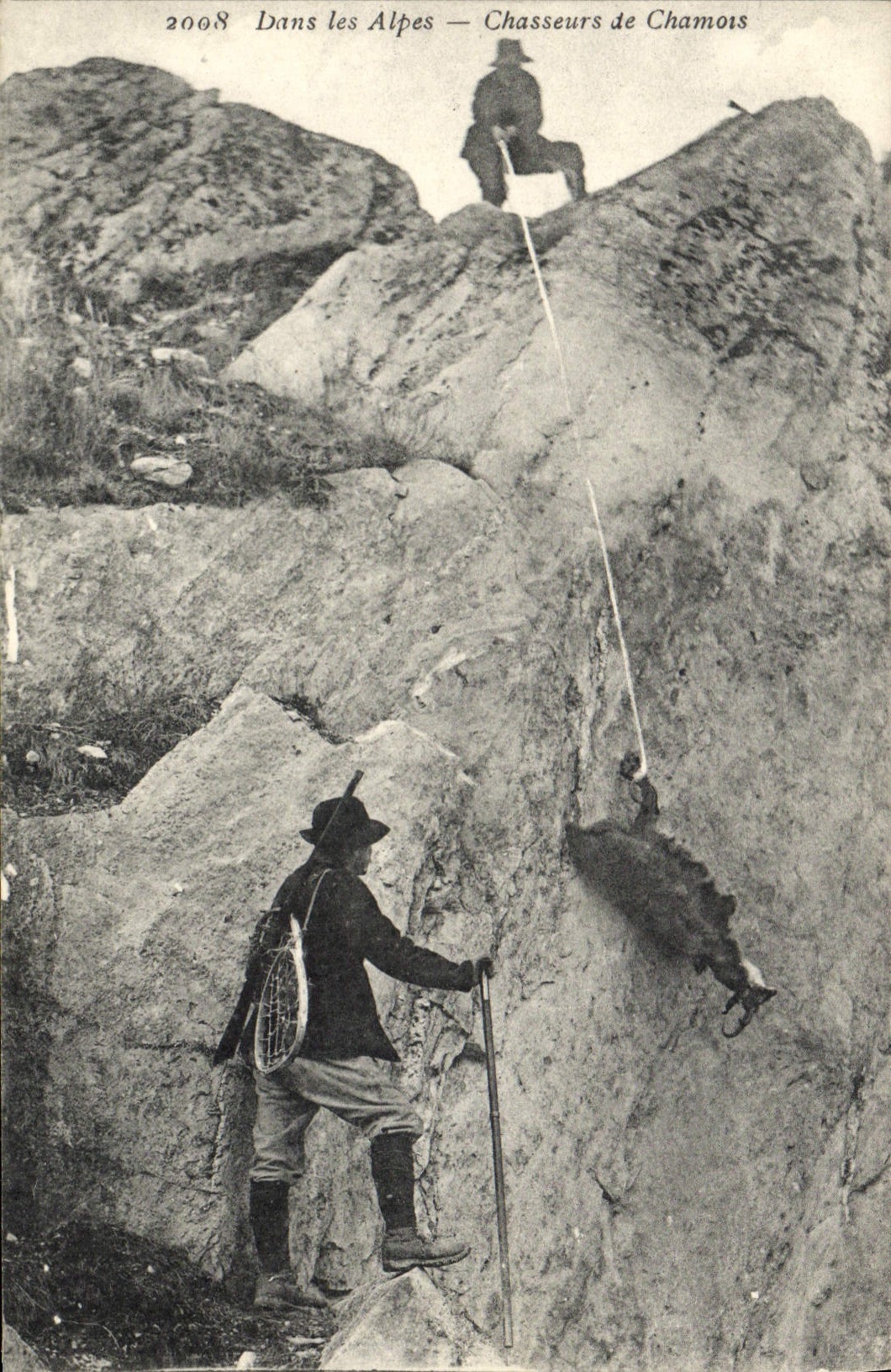 CPA Chasse Chasseurs de chamois Dans les Alpes TOP