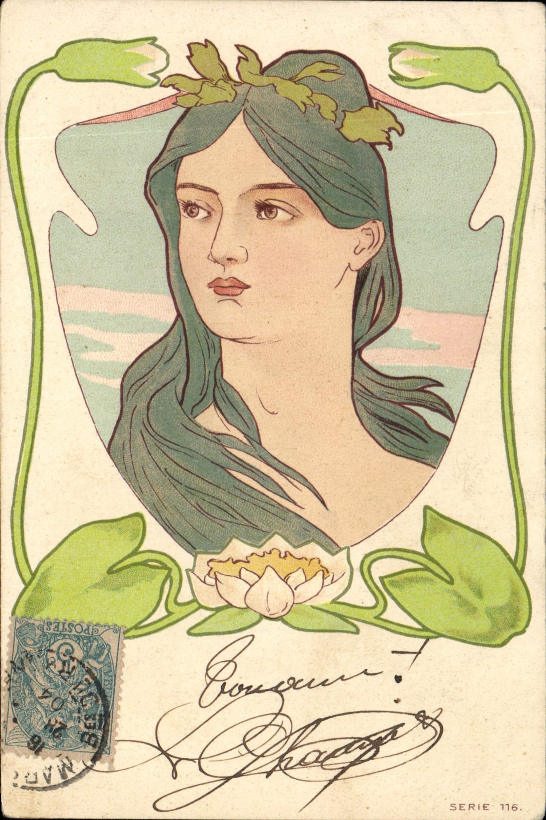 CPA Fantaisie Illustrateur Femme 