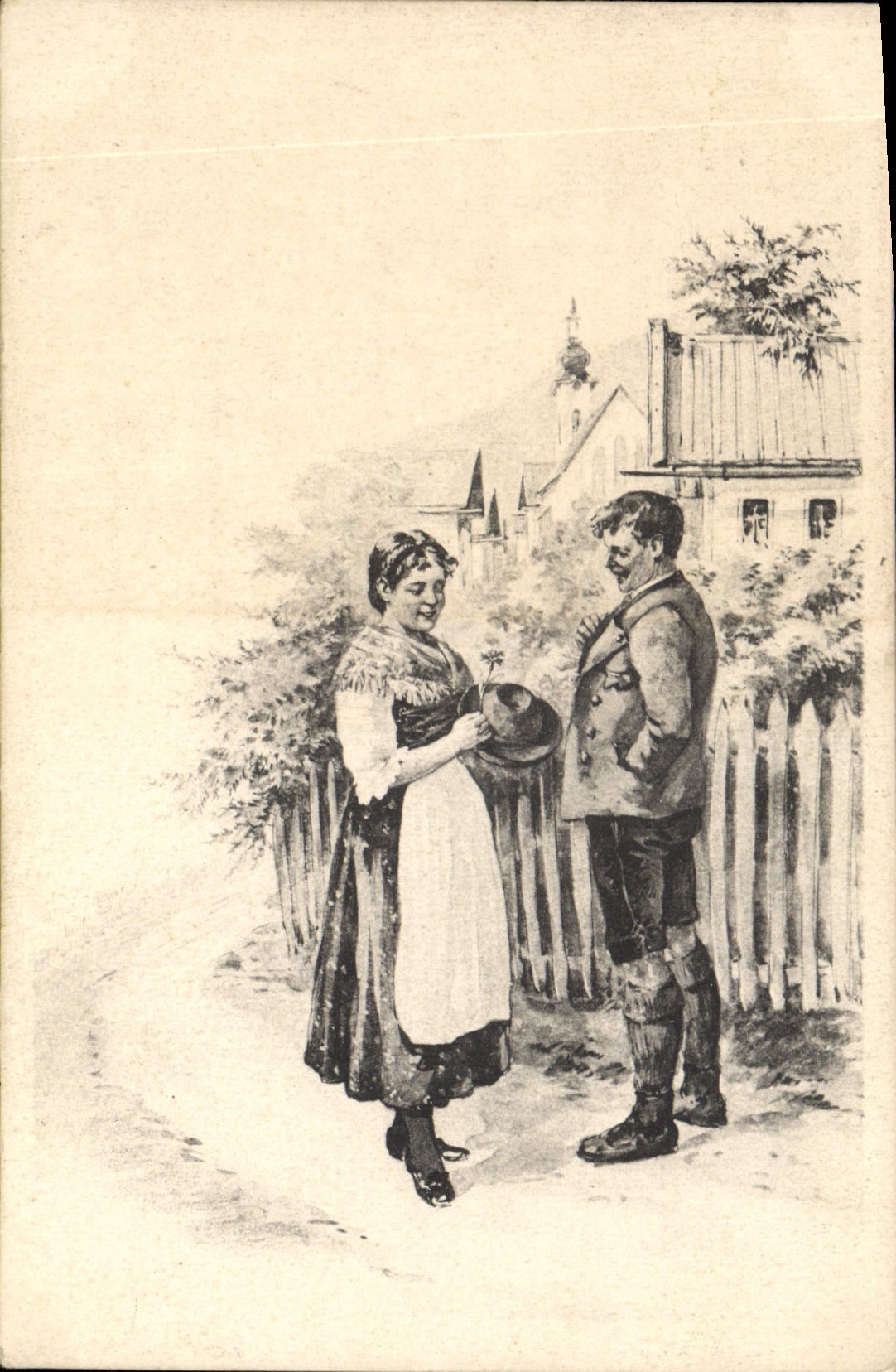 CPA Fantaisie Illustrateur Femme 