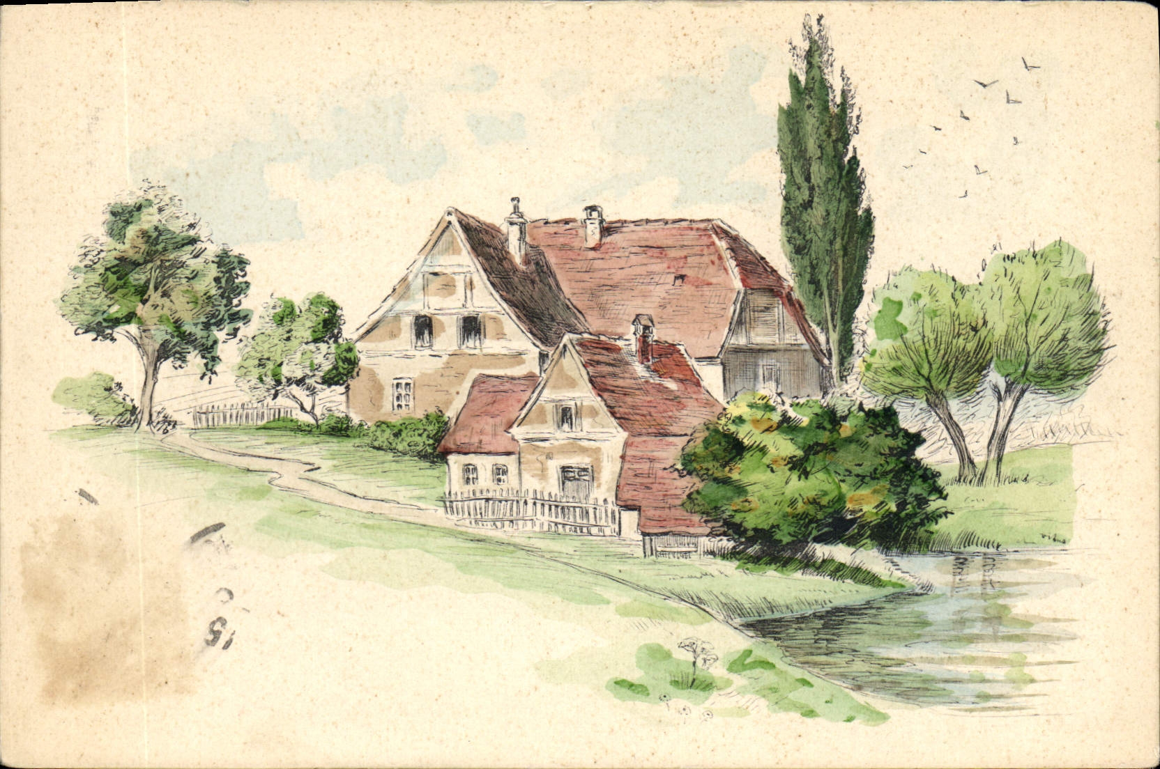 CPA Fantaisie Illustrateur Maison 