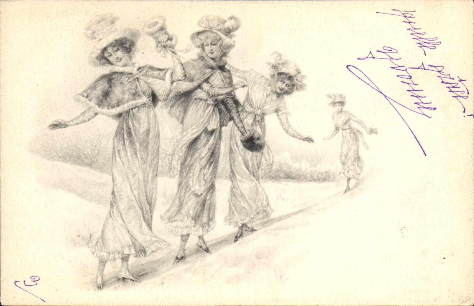 CPA Fantaisie Illustrateur Femmes