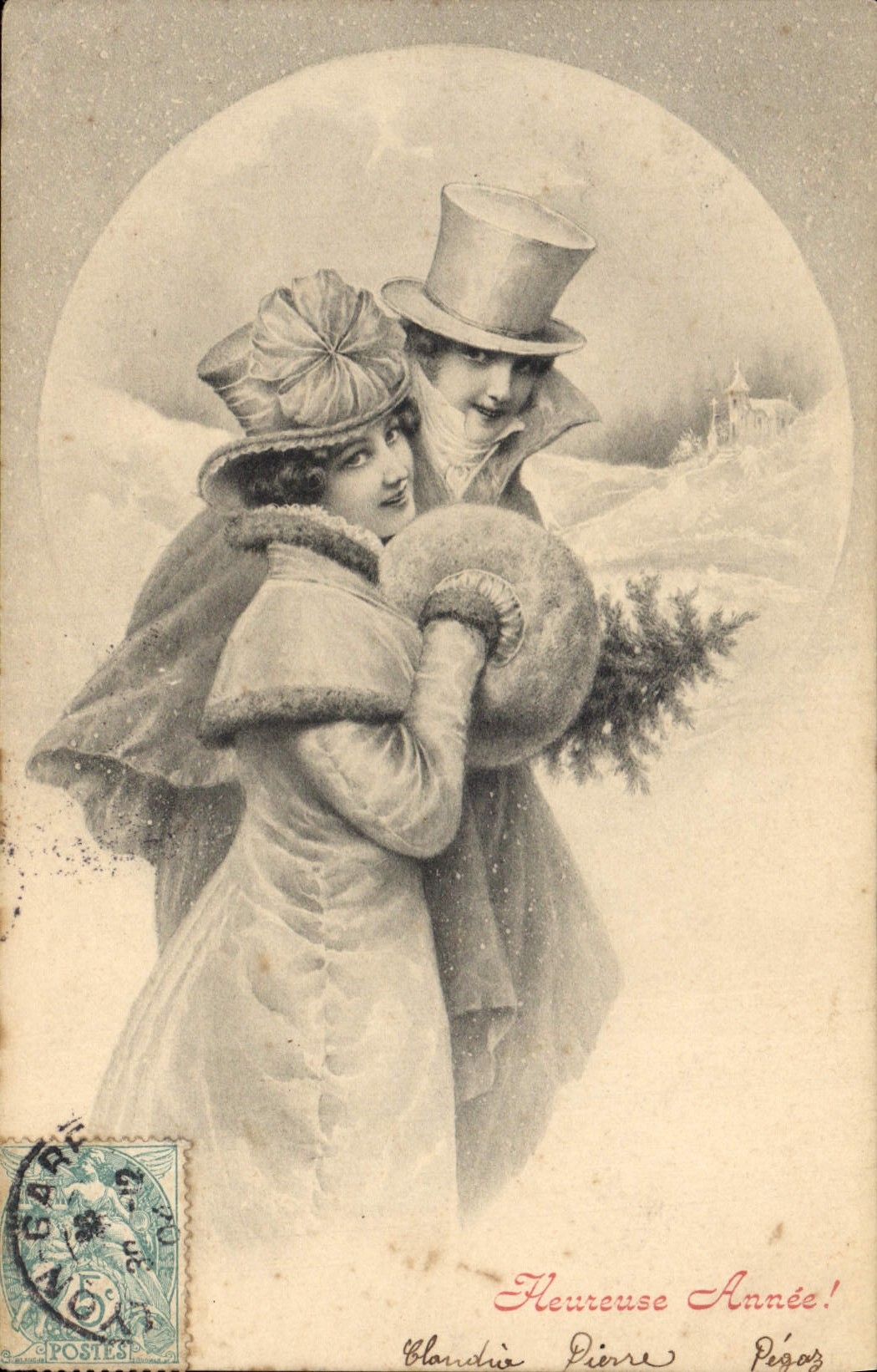 CPA Fantaisie Illustrateur Femme Noel