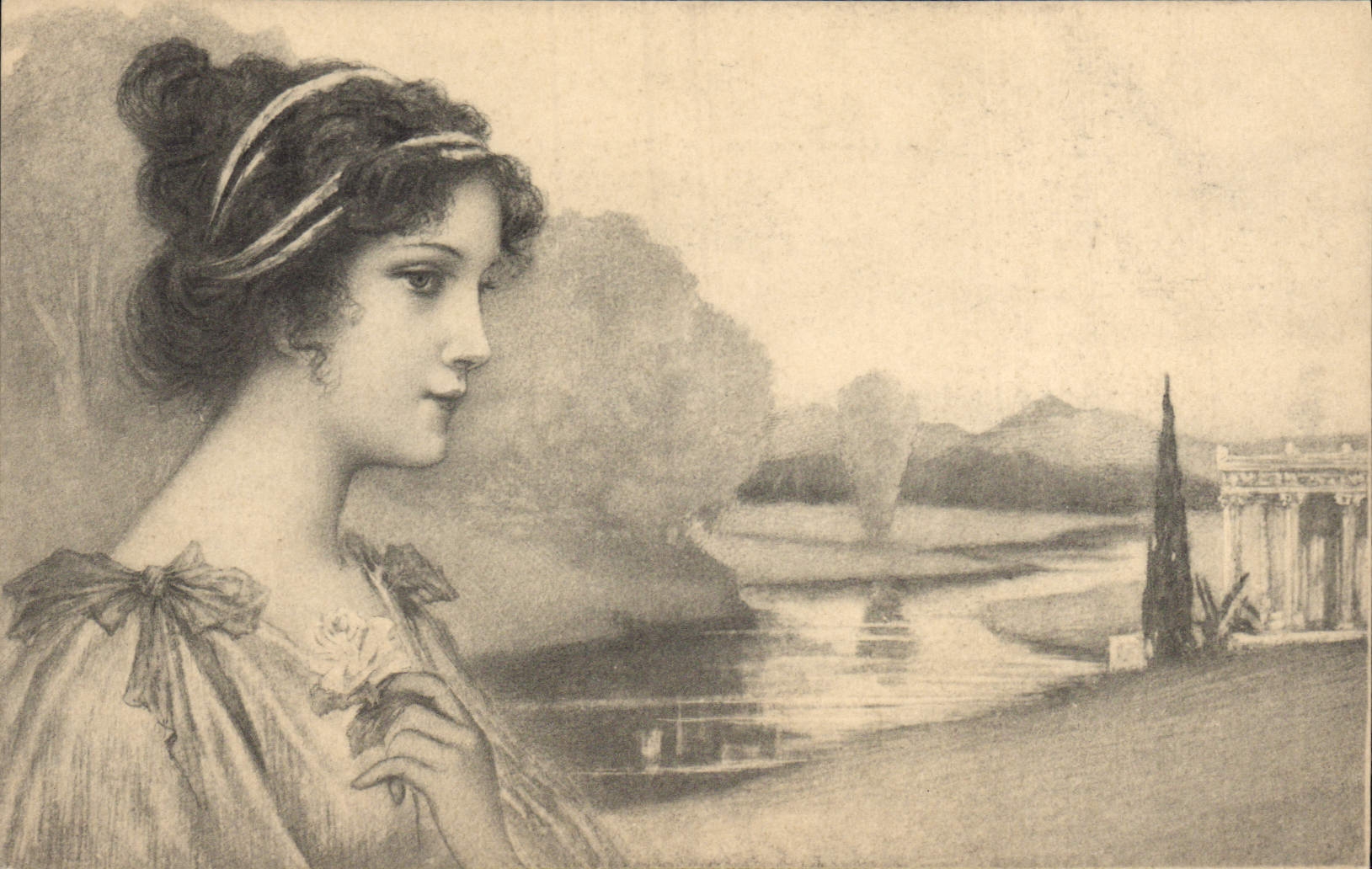 CPA Fantaisie Illustrateur Femme