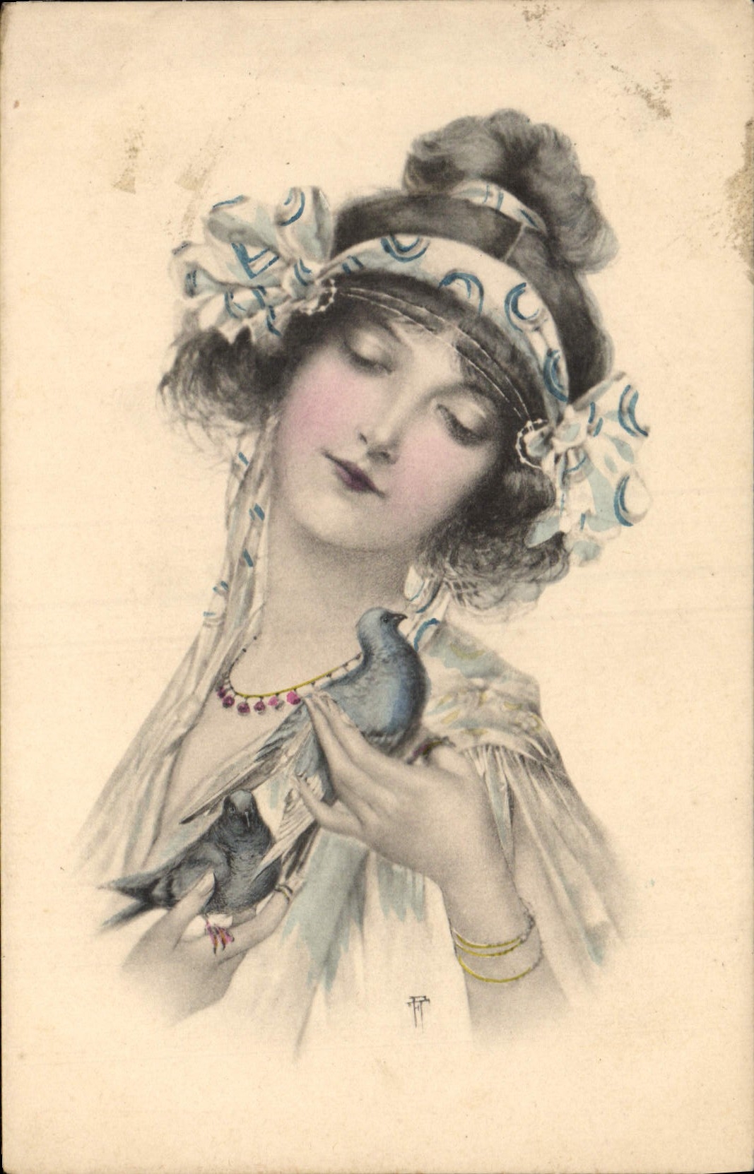 CPA Fantaisie Illustrateur Femme 