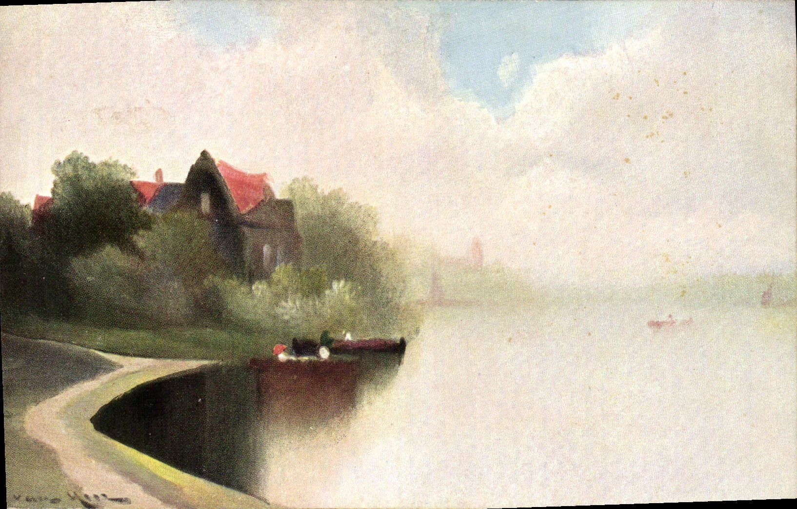 CPA Fantaisie Illustrateur Paysage