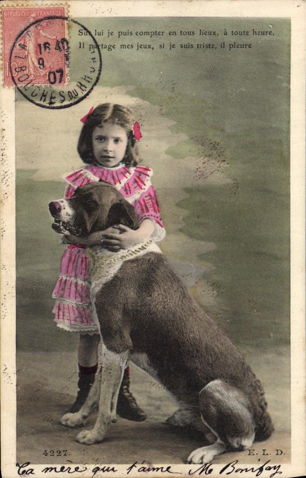 CPA Chiens Chien Enfant 