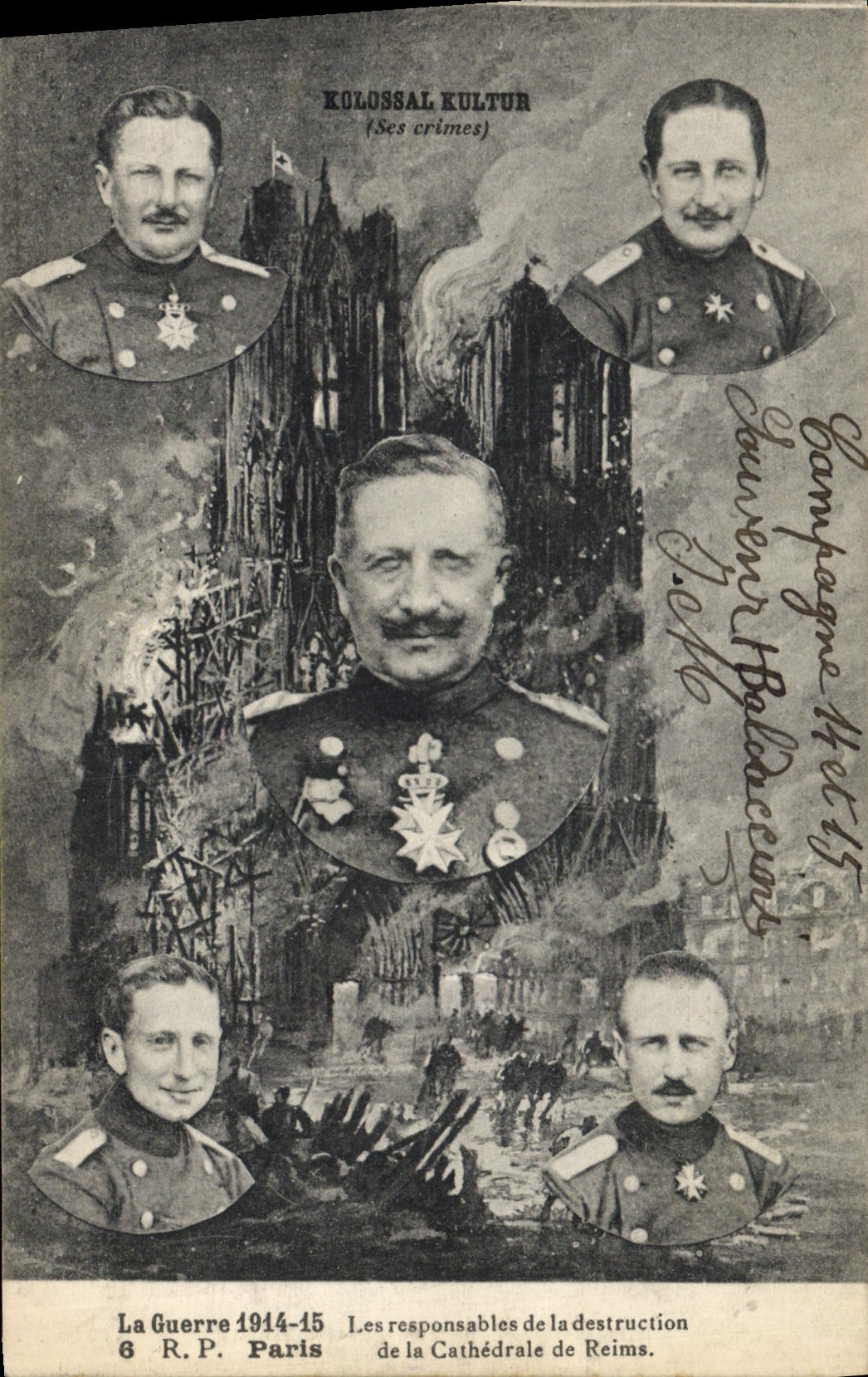 CPA Militaria Les responsables de la destruction de la cathedrale de Reims