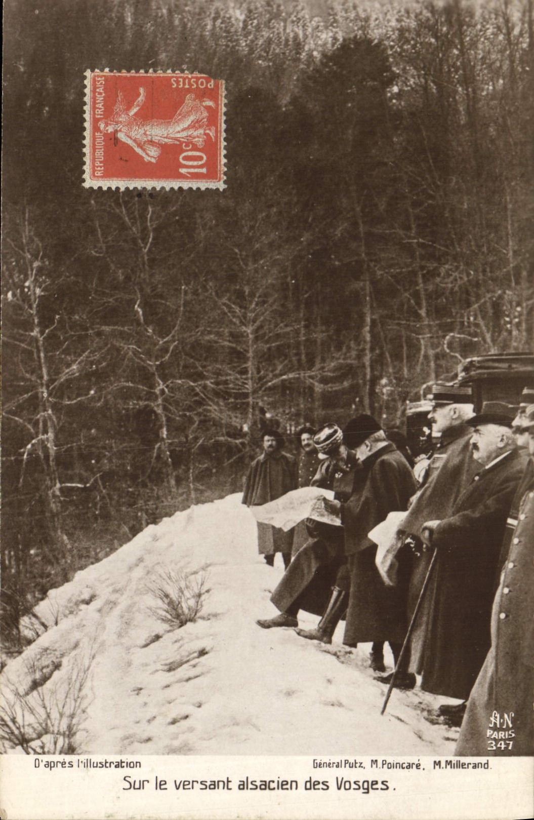 CPA Militaria Sur le versant alsacien des Vosges 