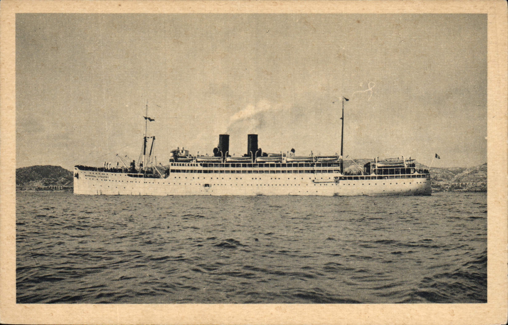 CPA Bateau Compagnie de Navigation Mixte Paquet Marseille Marechal Lyautey