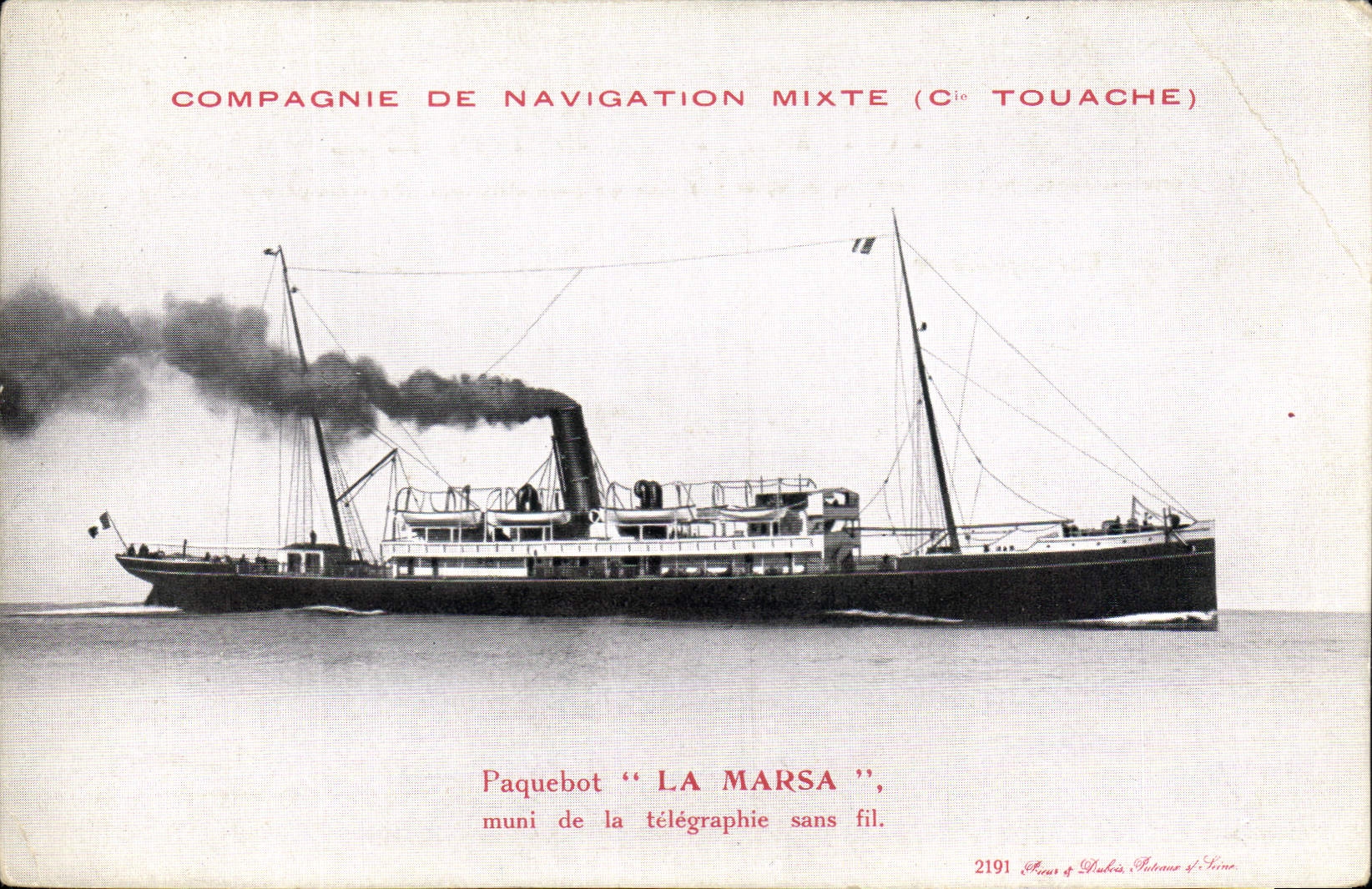 CPA Bateau Compagnie de Navigation Mixte Cie Touache La Marsa