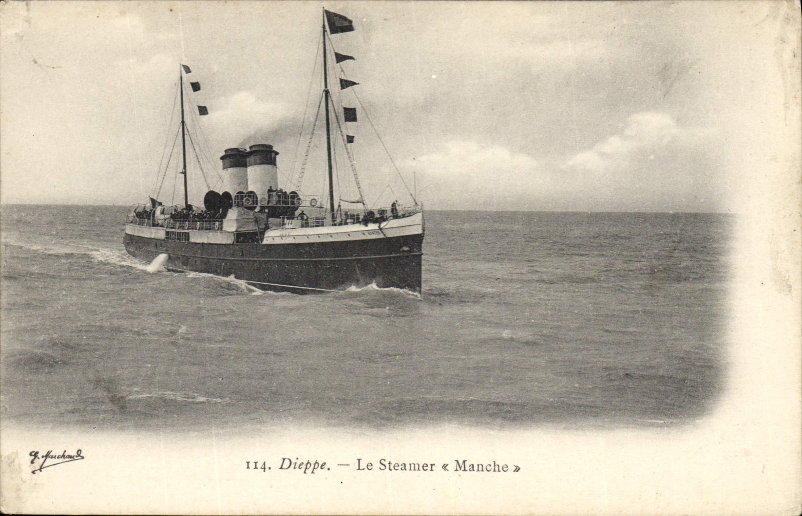 CPA Bateau Dieppe Le steamer Manche