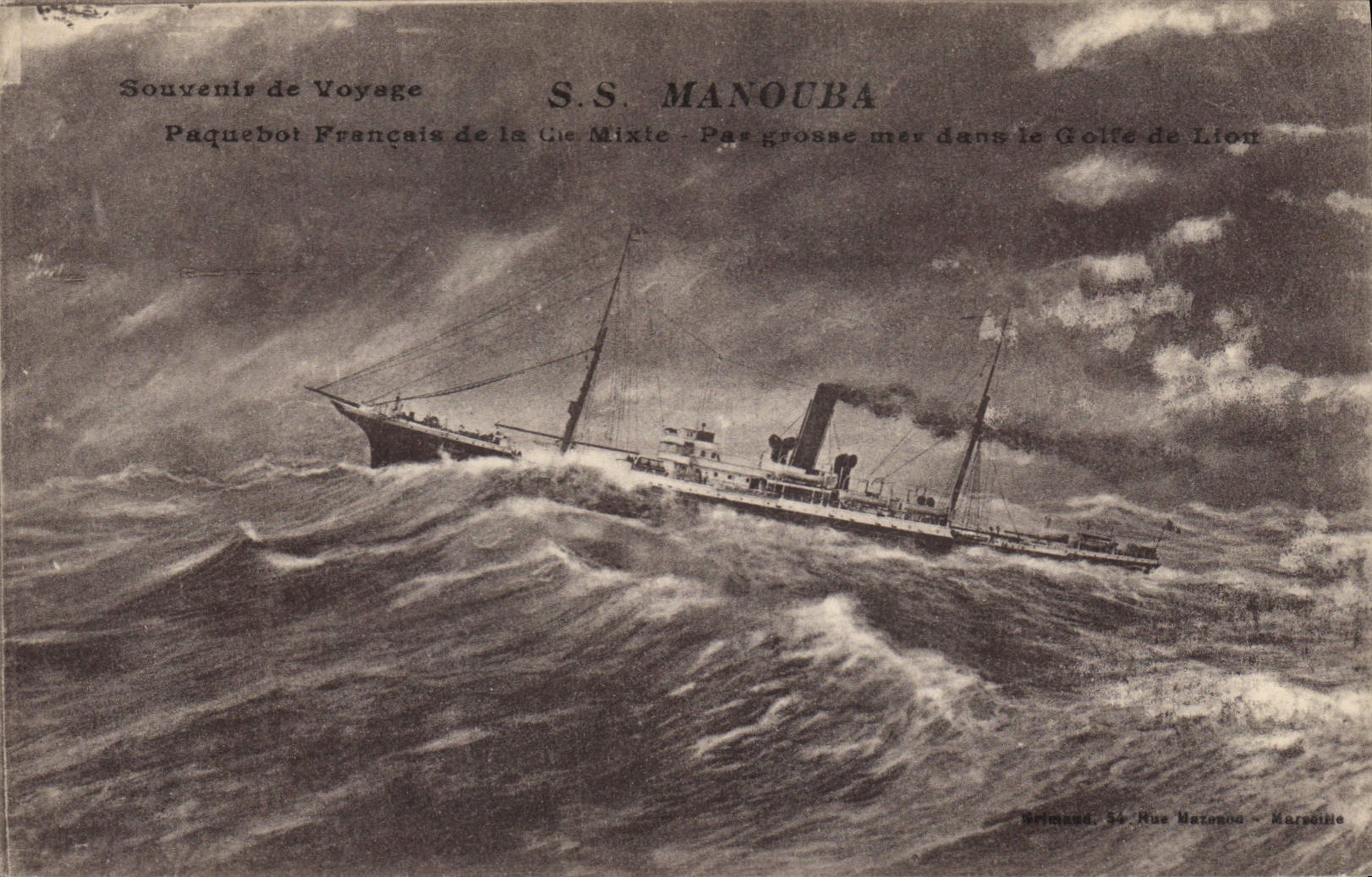 CPA Bateau SS Manouba Cie Mixte Golfe du Lion