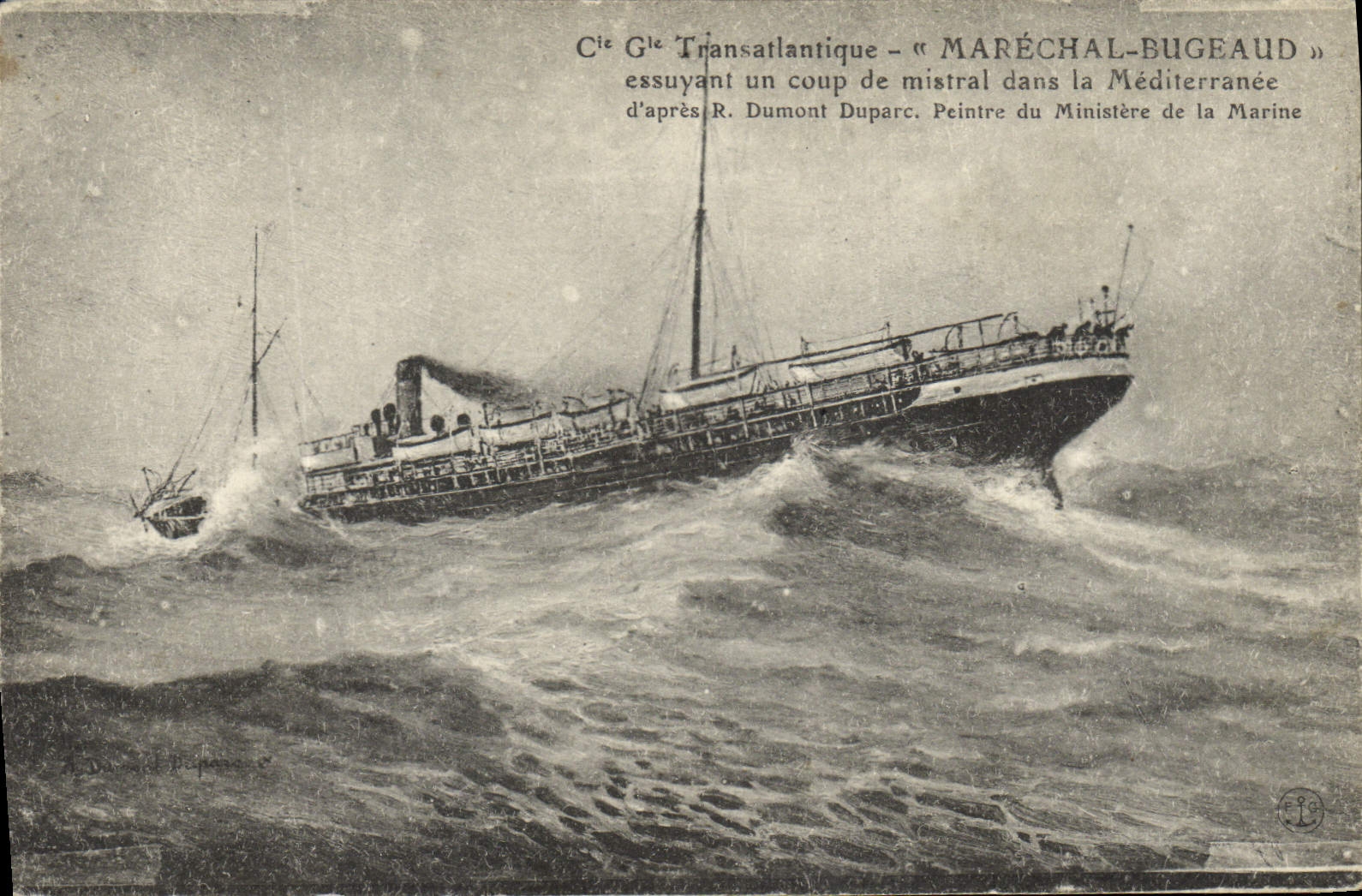 CPA Bateau Cie Gle Transatlantique Marechal Bugeaud