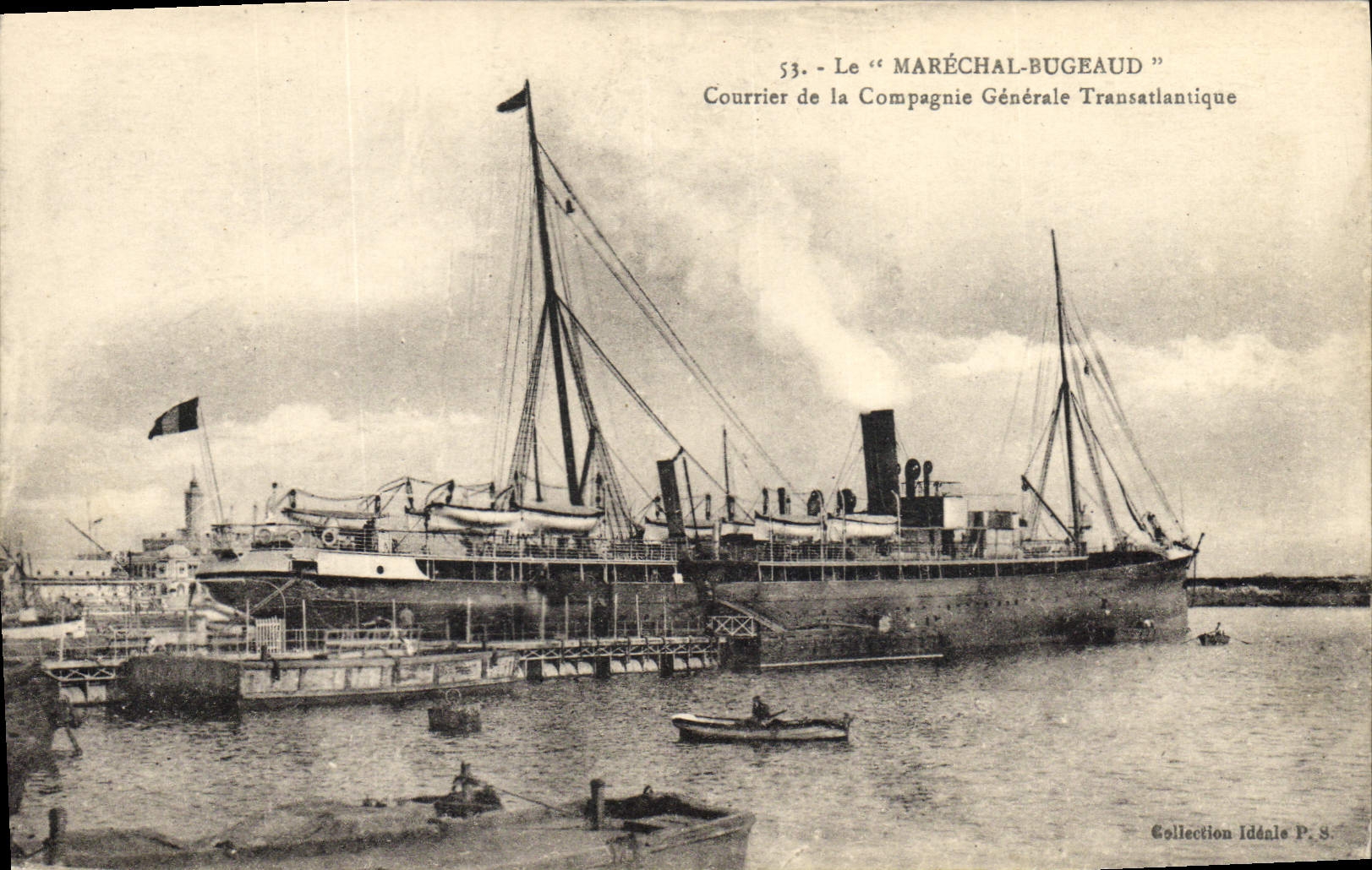 Vintage Postcard Boat the Marshal Bugeaud Mail of the Transatlantic General Company