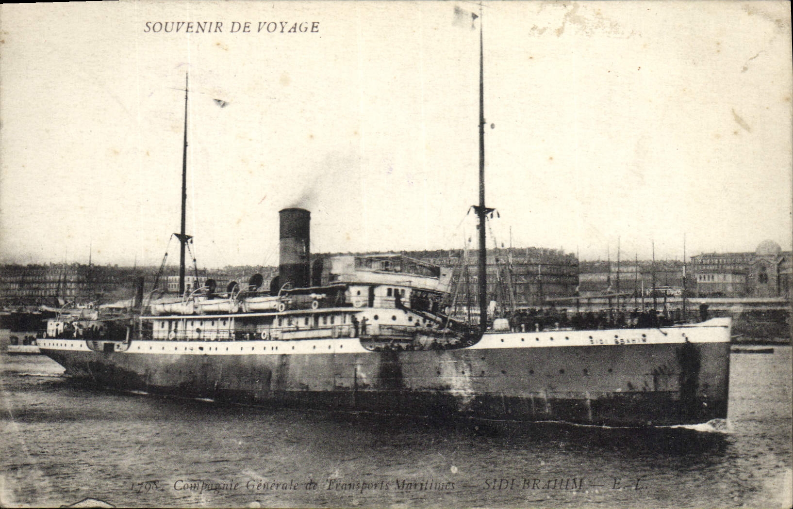 CPA Bateau Compagnie Generale de Transports maritimes Sidi Brahim