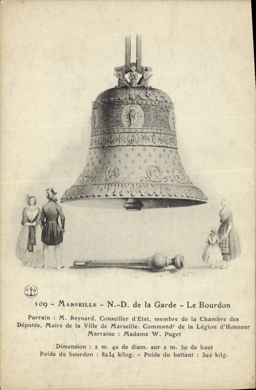 CPA Cloche Marseille ND de la Garde Le Bourdon 
