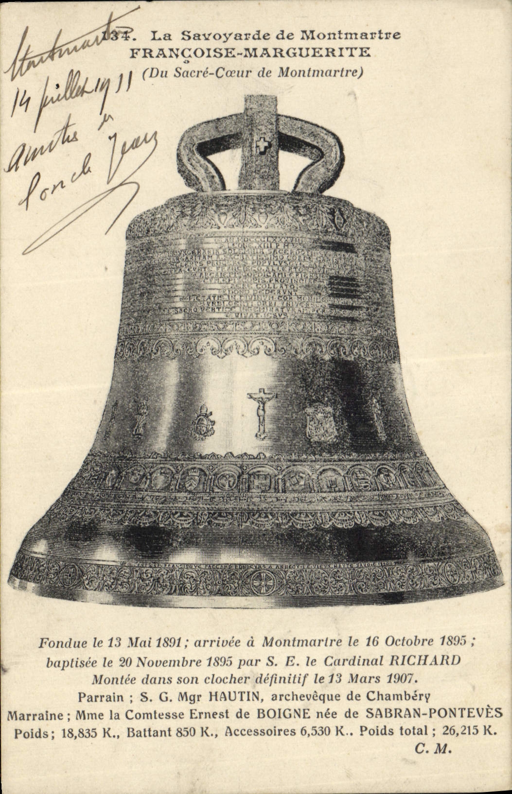 CPA Cloche La Savoyarde de Montmartre Sacre Coeur Paris 