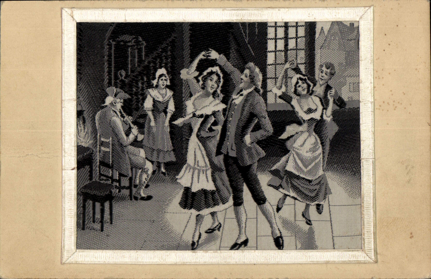 Vintage Postcard Fantaisie Woman Dances (toilée chart)