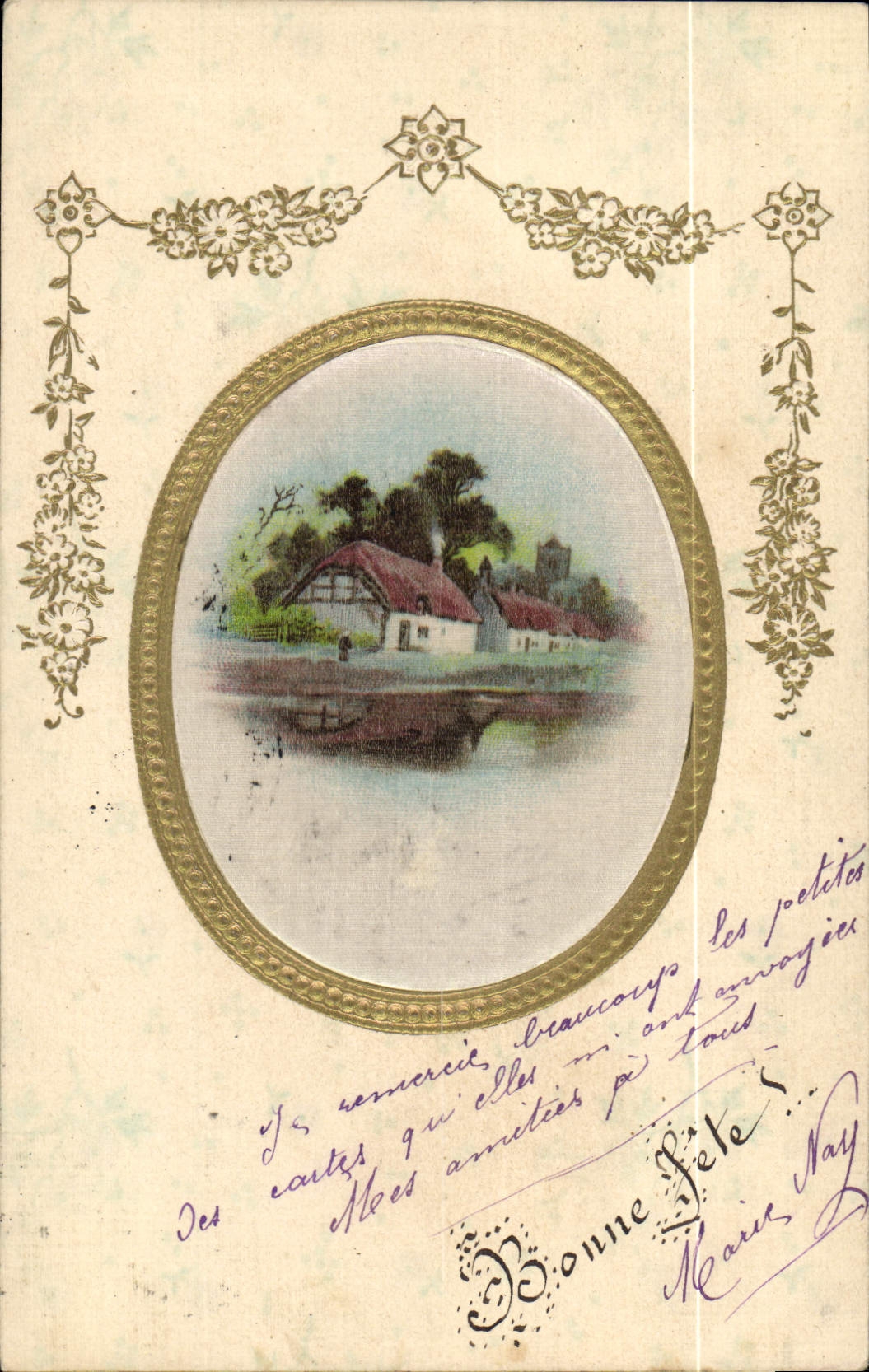 Vintage Postcard Fantasy House (toilée chart)