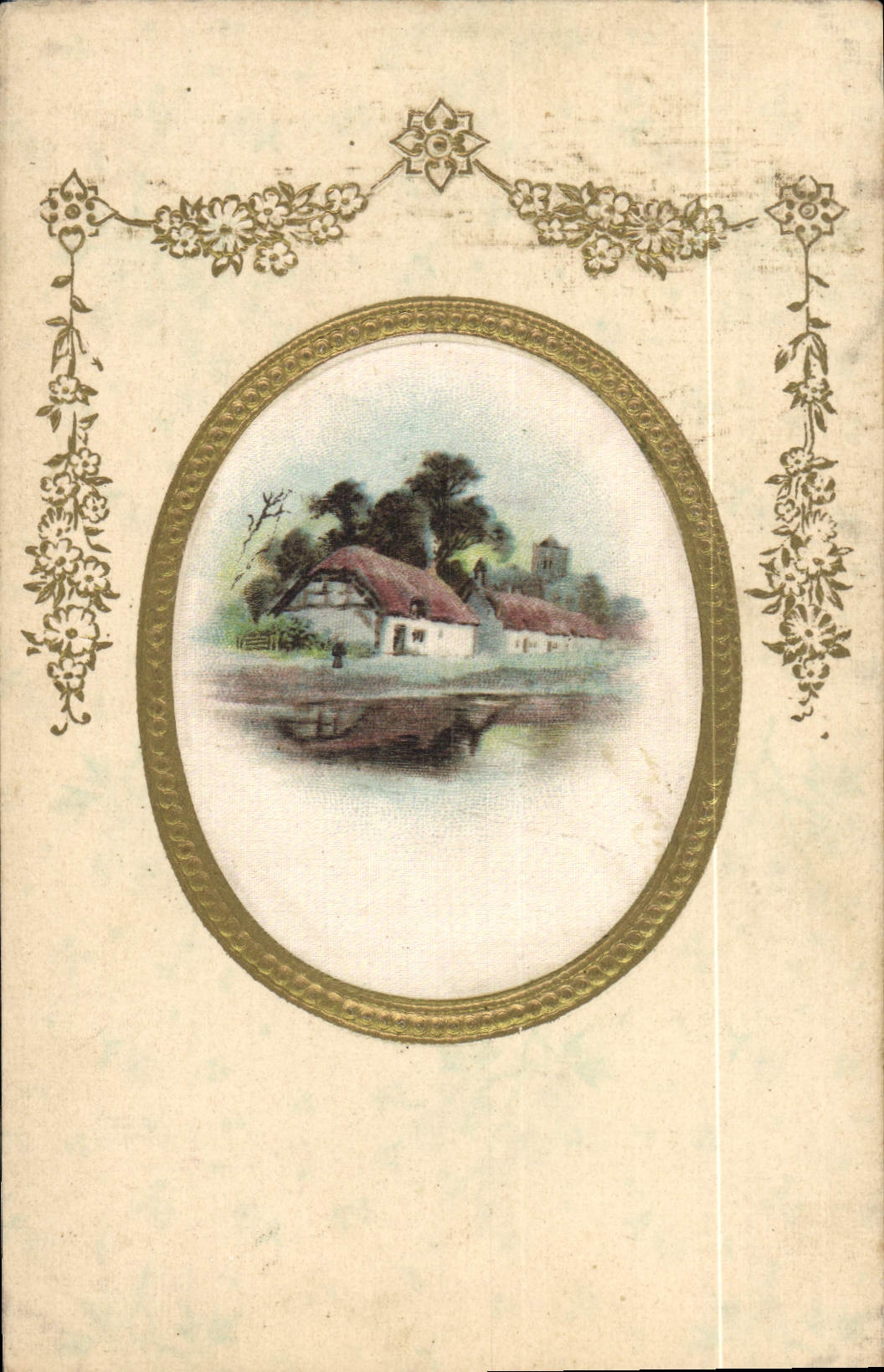 CPA Fantaisie Maison (carte toilée) 