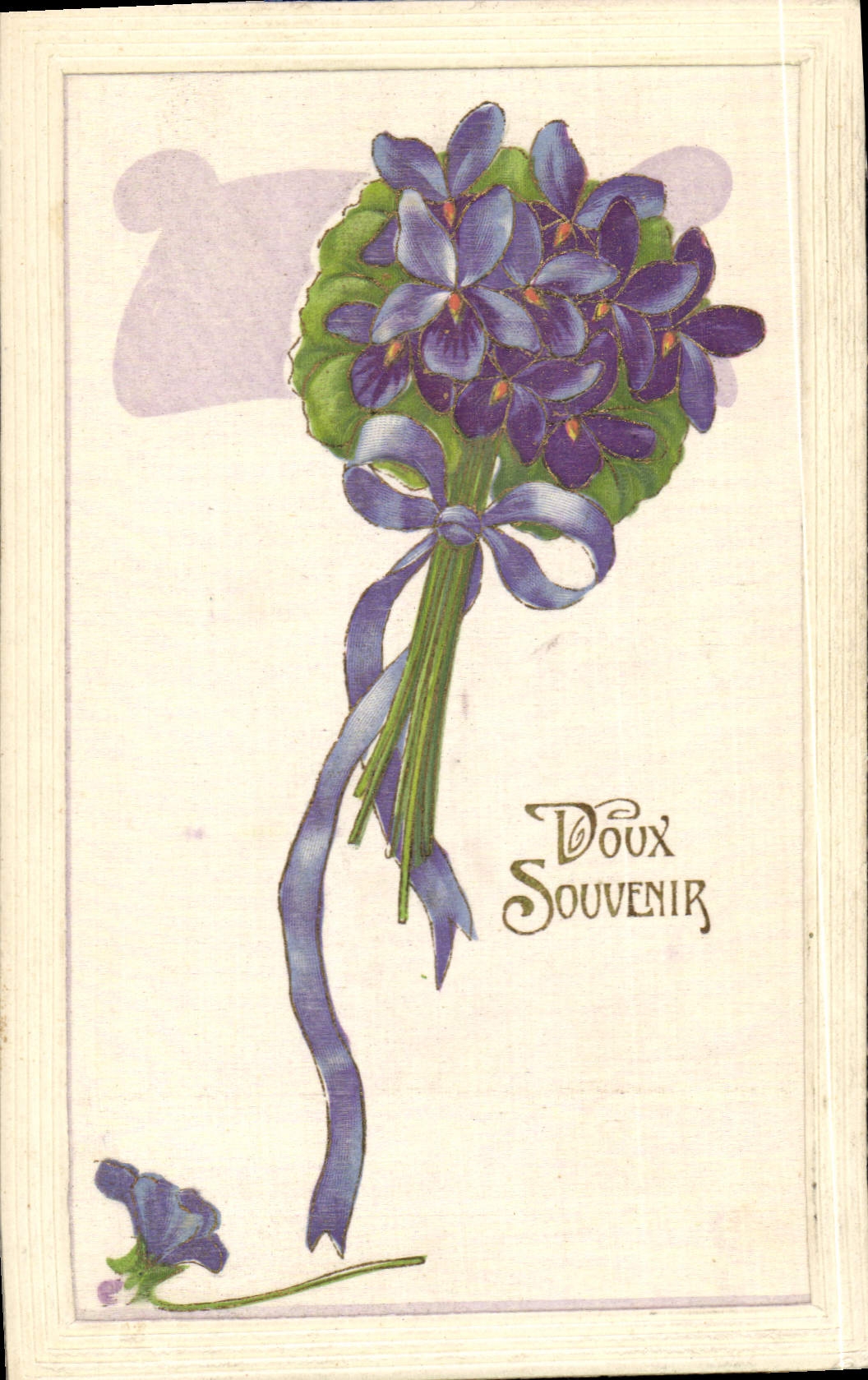 CPA Fantaisie Fleurs (carte toilée) 