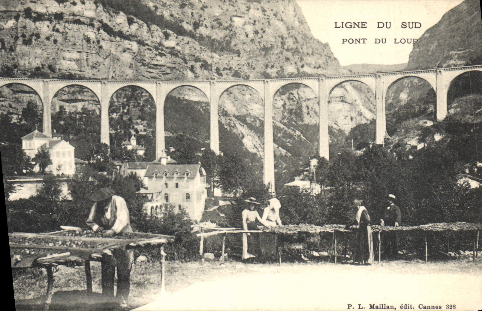 Vintage Postcard Gathering Line of the Southern Bridge of the wolf SIGNAL