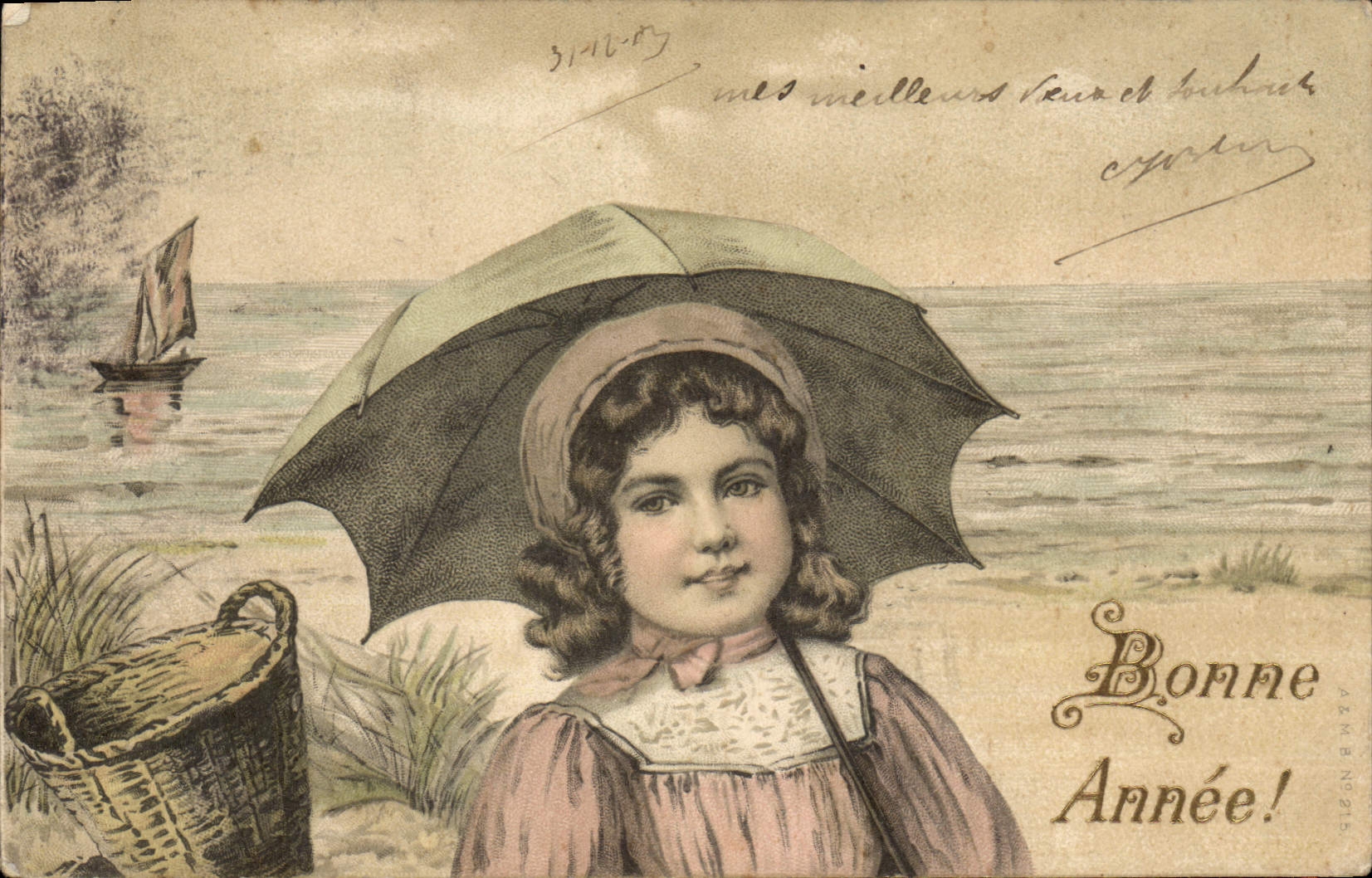 CPA Fantaisie Illustrateur Enfant Bonne annee 