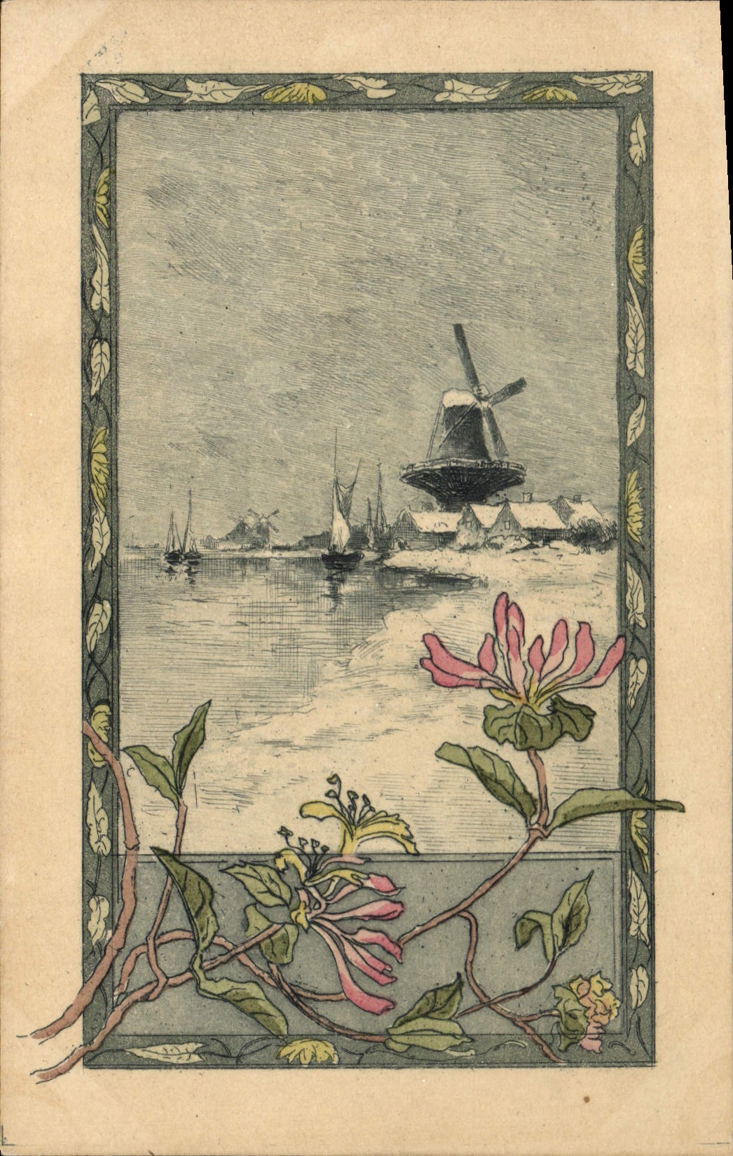 CPA Fantaisie Illustrateur Moulin a vent 