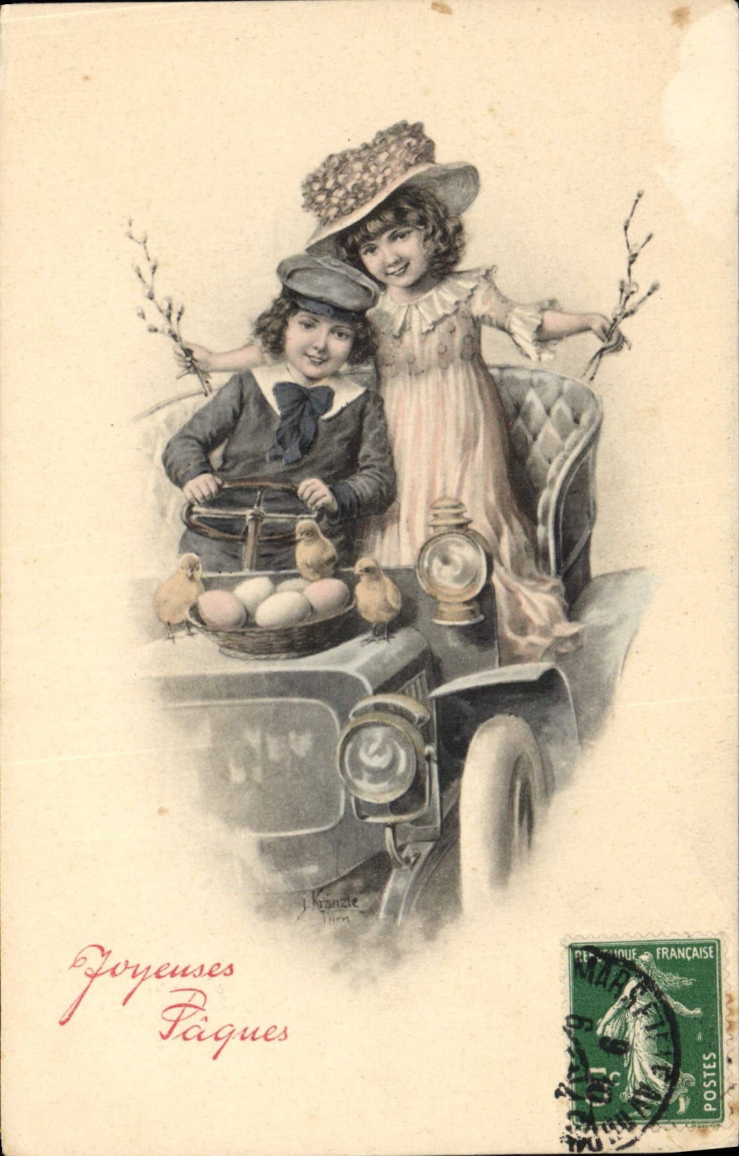 CPA Fantaisie Enfants Automobile 
