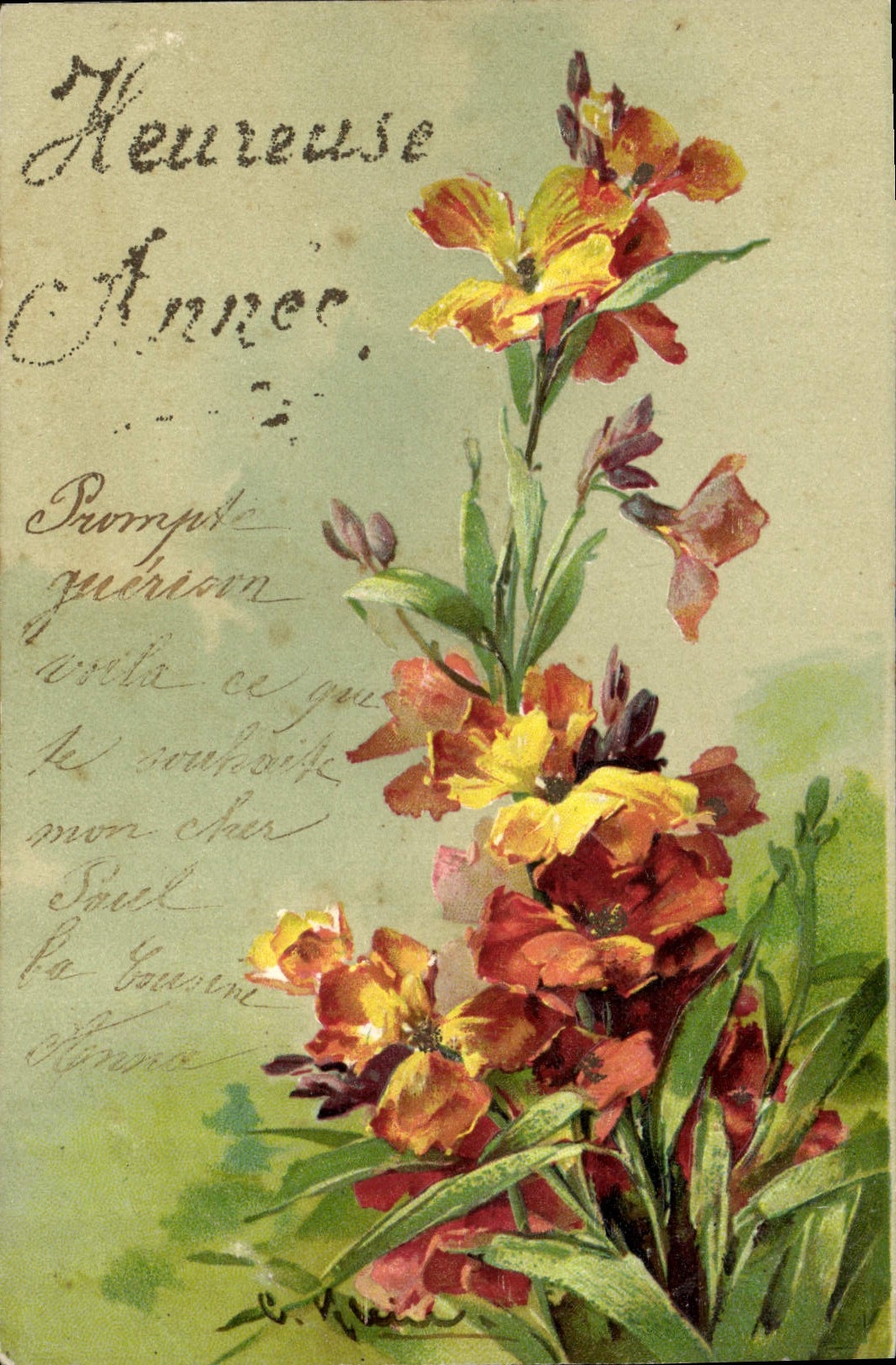 CPA Fantaisie Illustrateur Fleurs 