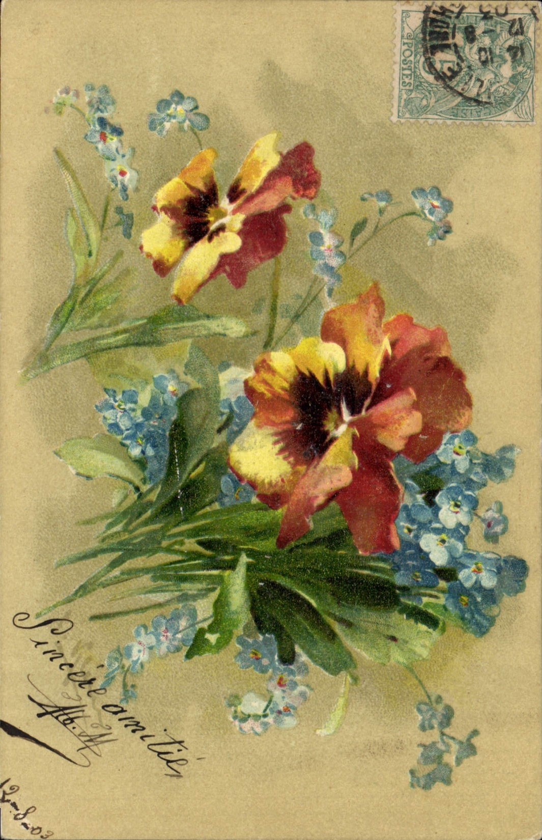 CPA Fantaisie Illustrateur Fleurs 