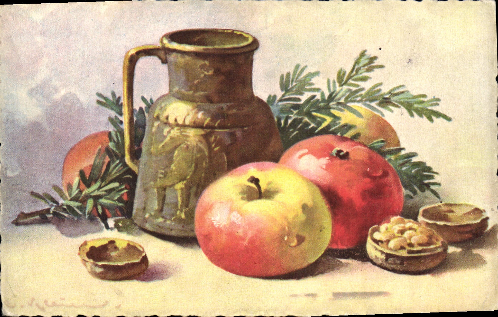 CPA Fantaisie Illustrateur Fleurs 