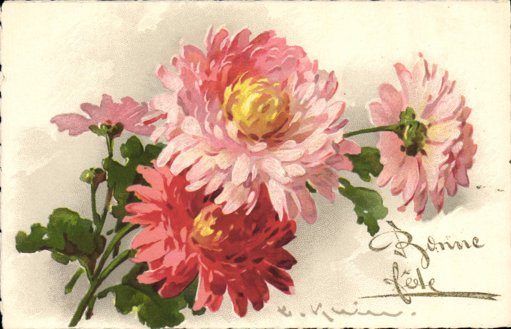 CPA Fantaisie Illustrateur Fleurs 