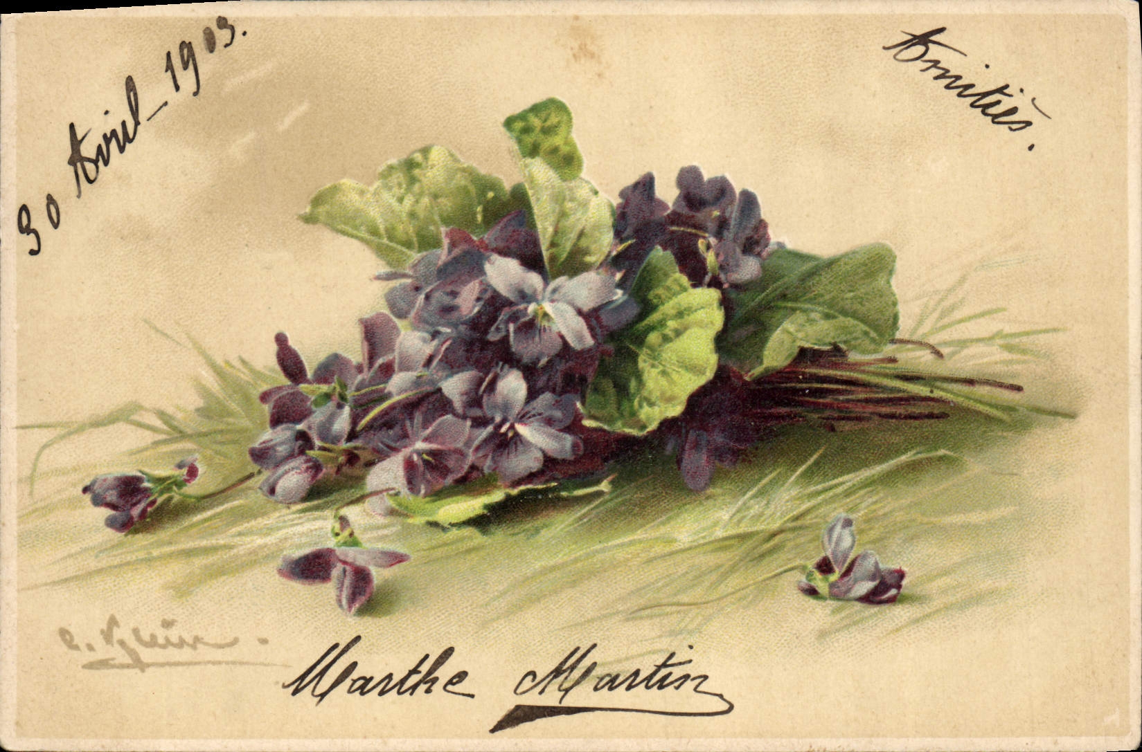 CPA Fantaisie Illustrateur Fleurs 