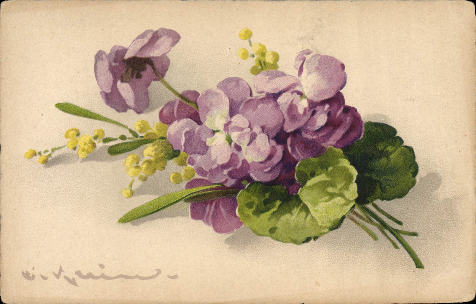 CPA Fantaisie Illustrateur Fleurs 