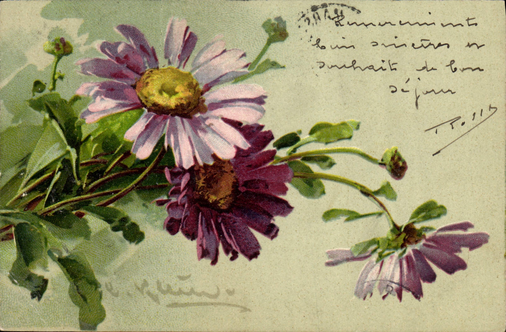 CPA Fantaisie Illustrateur Fleurs 