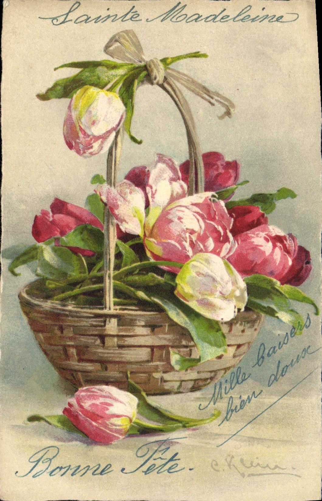 CPA Fantaisie Illustrateur Fleurs 