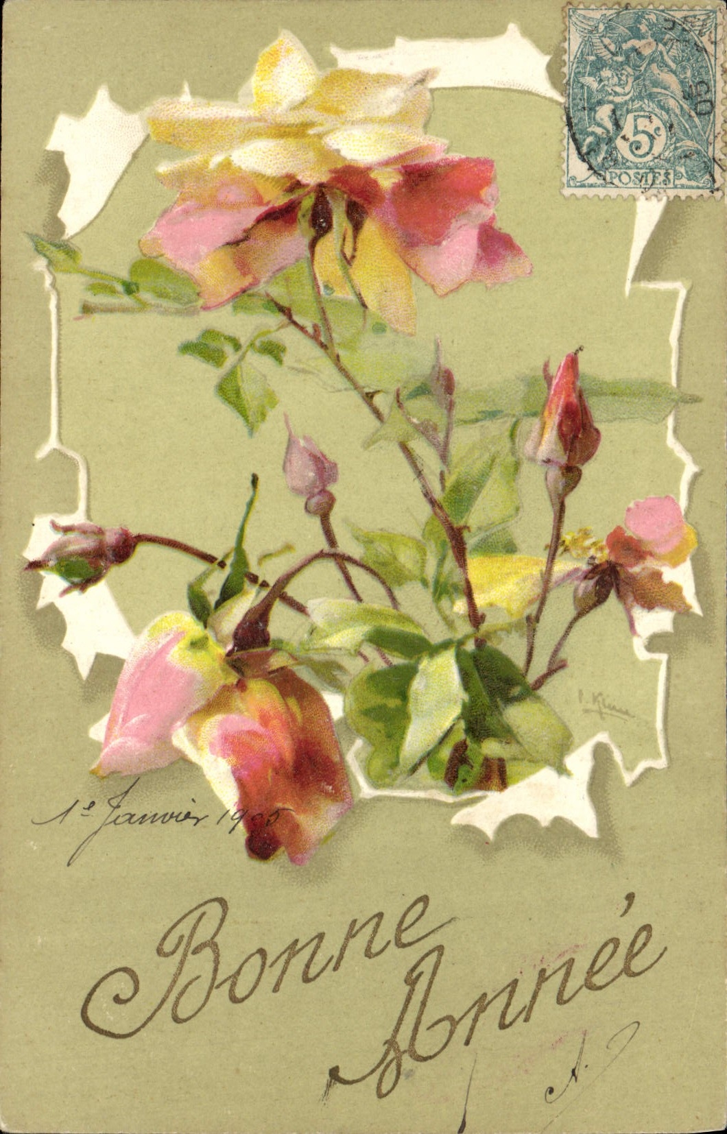 CPA Fantaisie Illustrateur Fleurs 