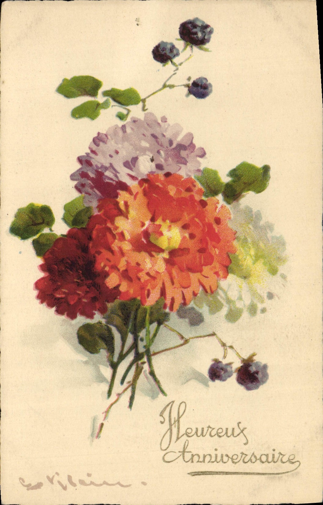 CPA Fantaisie Illustrateur Fleurs 