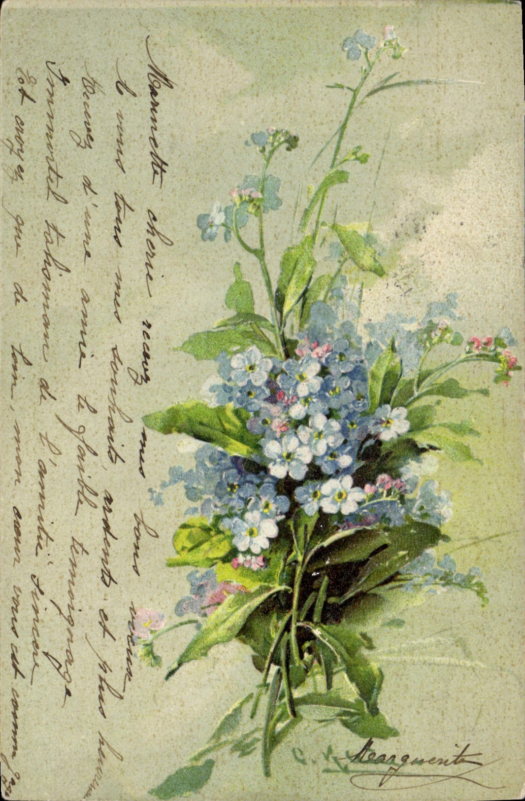 CPA Fantaisie Illustrateur Fleurs 