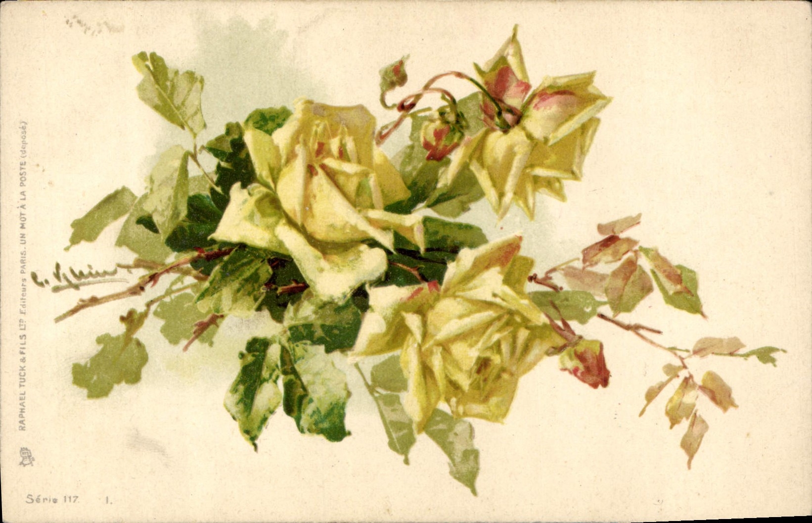 CPA Fantaisie Illustrateur Fleurs 